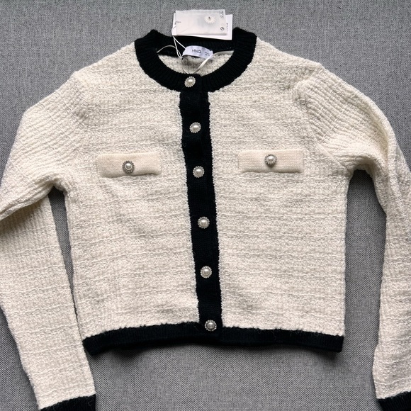 MANGO pocket tweed cardigan size small BNWT - Picture 5 of 9